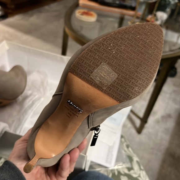 Schutz Hi Heeled Platform Suede Booties - Picture 8 of 11